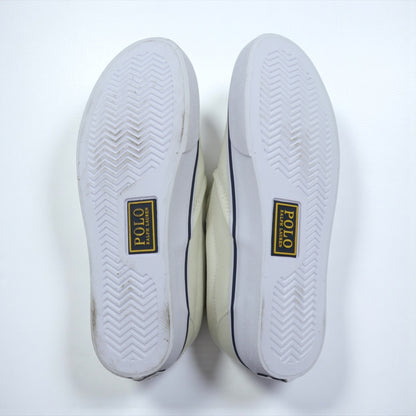 Polo Ralph Lauren ポロベア スリッポン ローカットスニーカー 26cm ホワイト キャンバス KEATON 未使用品