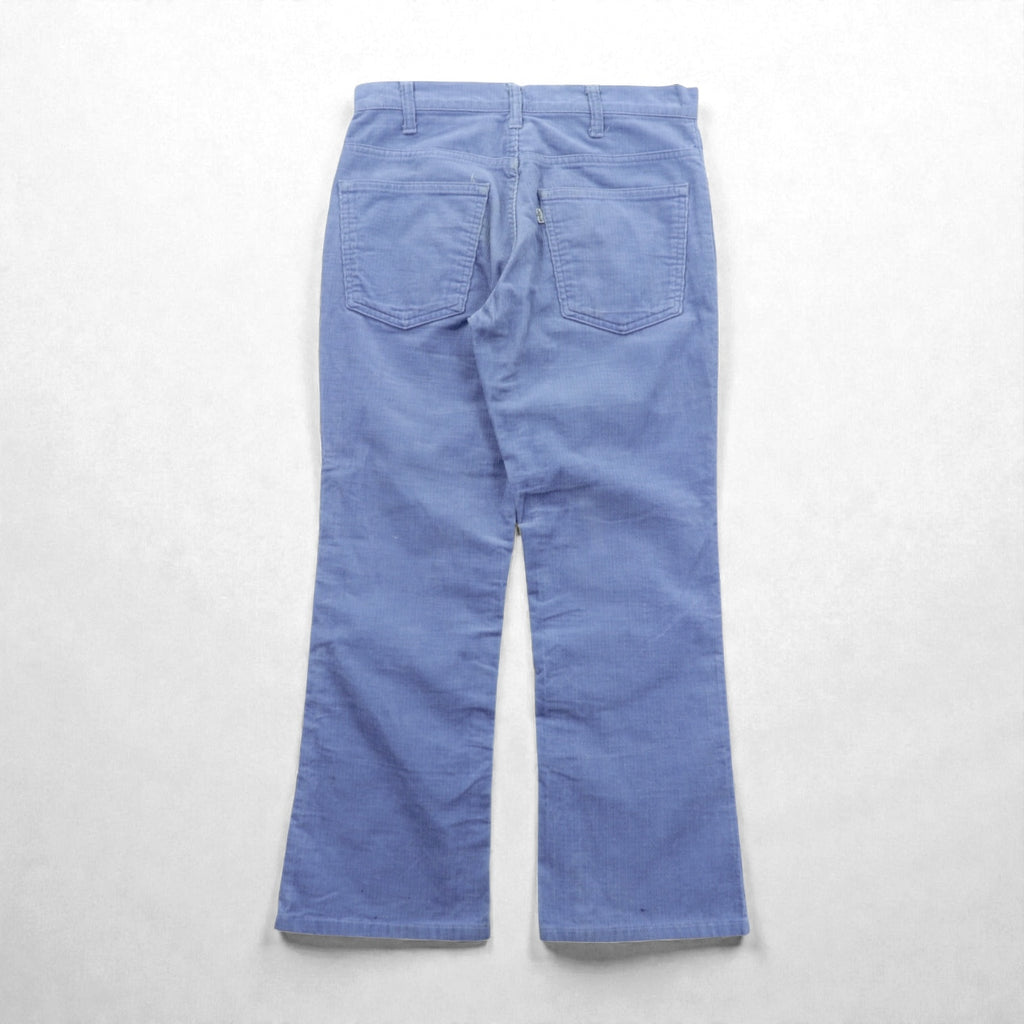 Levi's 80年代 USA製 646 コーデュロイ ベルボトム チノパンツ S ブルー 白タブ 42TALON フレア