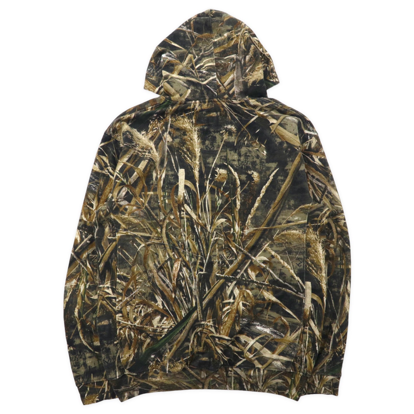 Drake Real Tree CAMOUFLAGE Pullover Hoodie L Khaki Cotton Brushed 