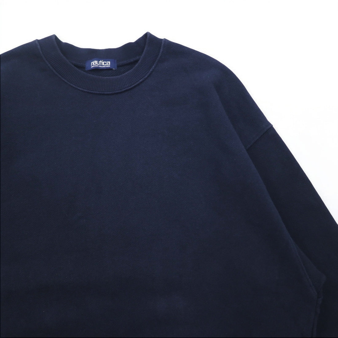 nautica VINTAGE COLLECTION Oversized Basic Crew Sweatshirt S Navy Heavyweight 213-1247
