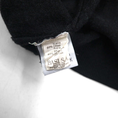 LACOSTE V-neck knit sweater, XL, gray wool, one-point logo.