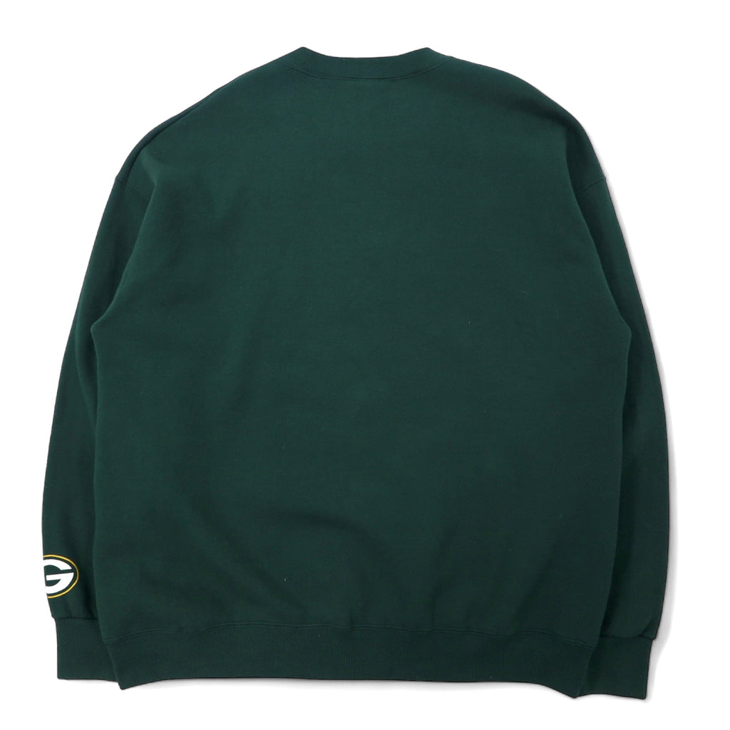Lee SPORT USA Made 90s NFL Packers Print Sweatshirt XL Green Cotton Fleece Lined Big Size
