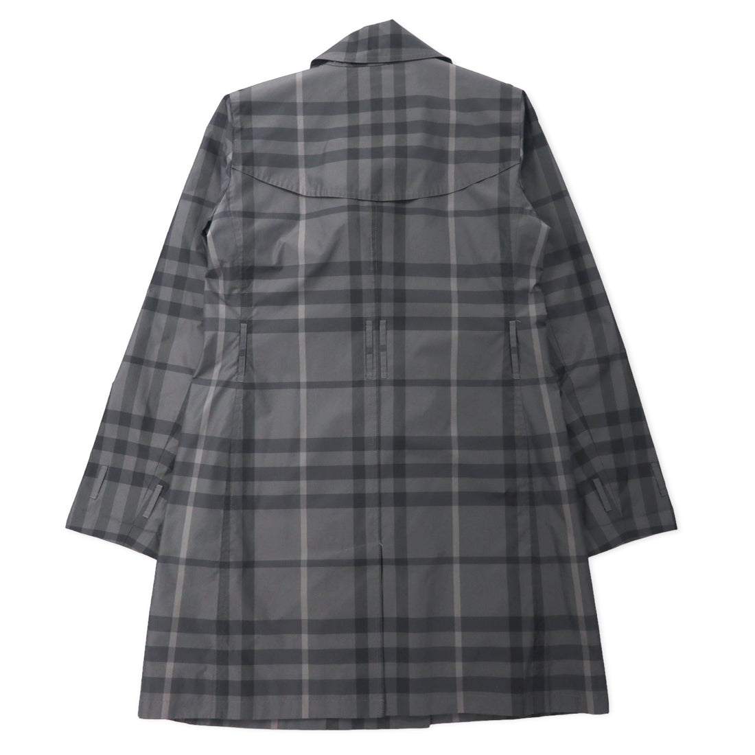 BURBERRY Nova Check Trench Coat 38 Gray Polyester Made in Japan
