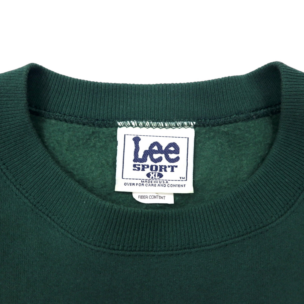 Lee SPORT USA Made 90s NFL Packers Print Sweatshirt XL Green Cotton Fleece Lined Big Size