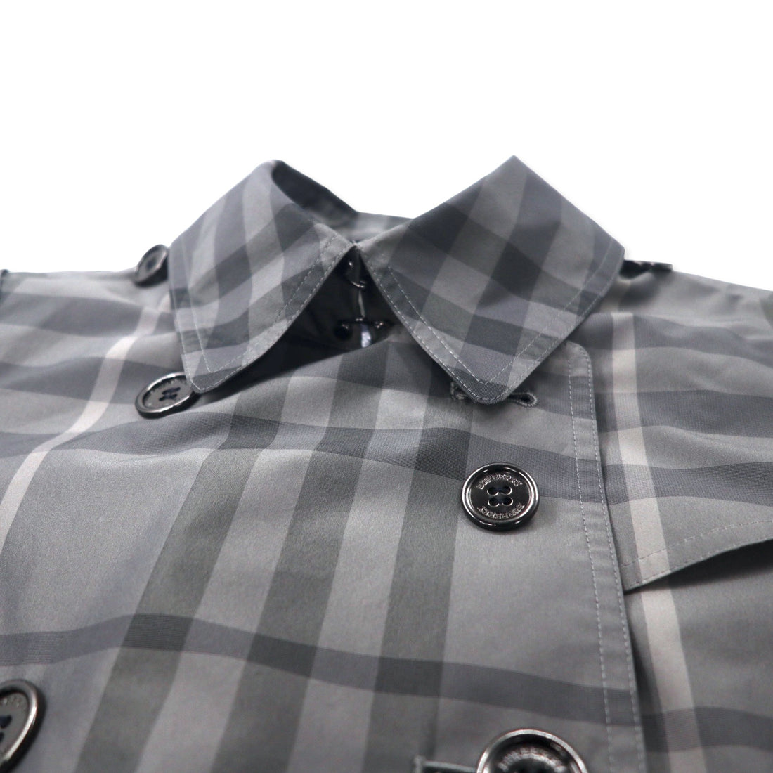 BURBERRY Nova Check Trench Coat 38 Gray Polyester Made in Japan