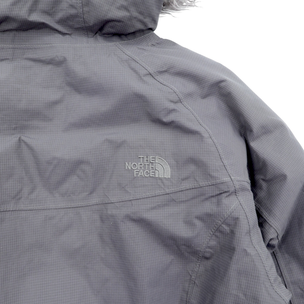 THE NORTH FACE マウンテン ダウンコート M グレー HYVENT 防水 ファー着脱式 ベルト付き グースダウン