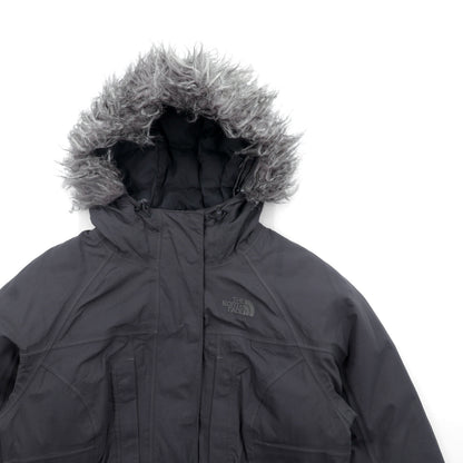 THE NORTH FACE マウンテン ダウンコート M グレー HYVENT 防水 ファー着脱式 ベルト付き グースダウン