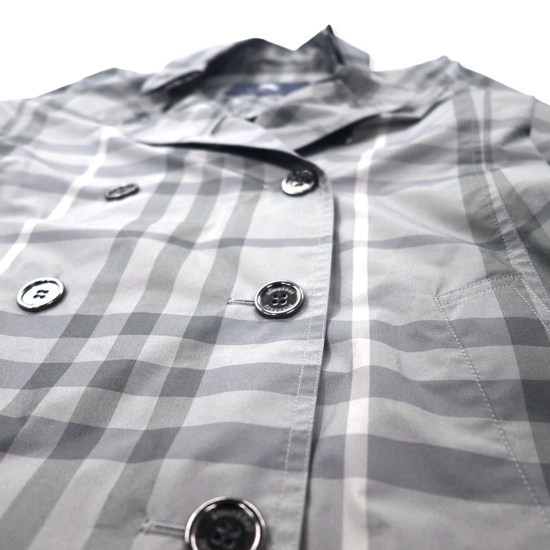 BURBERRY Nova Check Trench Coat 38 Gray Polyester Made in Japan