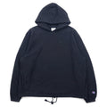 日本然リトテ-古着オンライン-Champion リバースウィーブ REVERSE WEAVE プルオーバーパーカー XL ブラック コットン ドローコード 青単タグ 復刻-Champion REVERSE WEAVE Pullover Hoodie XL Black Cotton Drawcord Single Blue Tag Reprint