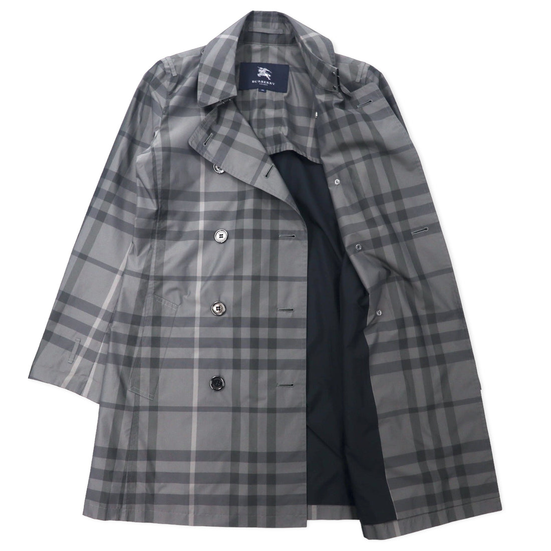 BURBERRY Nova Check Trench Coat 38 Gray Polyester Made in Japan