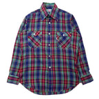 日本然リトテ-古着オンライン-Levi's 70年代 ウエスタンシャツ M マルチカラー チェック 襟芯 白タブ-Levi's 70's Western Shirt M multi color Checked collar core white tab