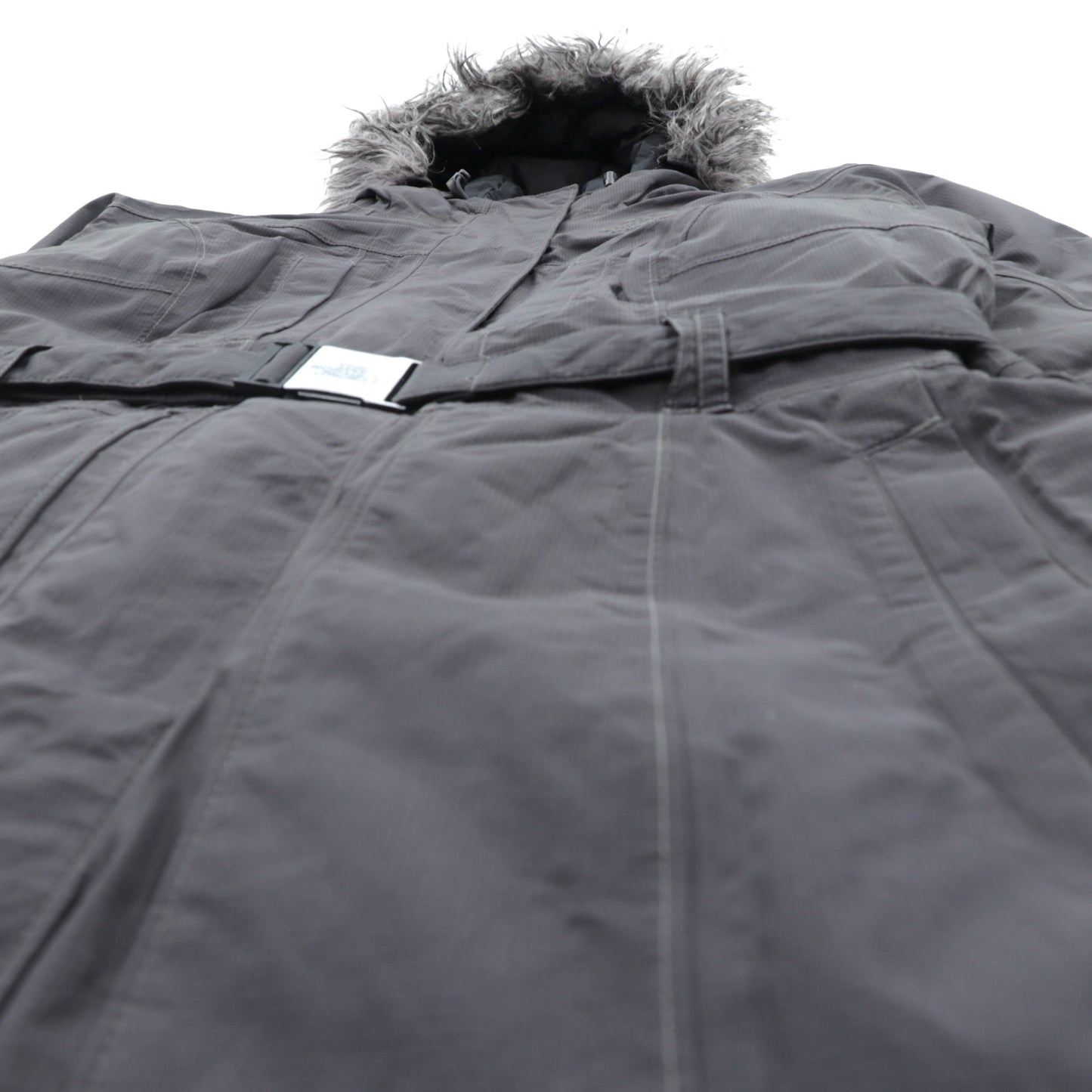 THE NORTH FACE マウンテン ダウンコート M グレー HYVENT 防水 ファー着脱式 ベルト付き グースダウン