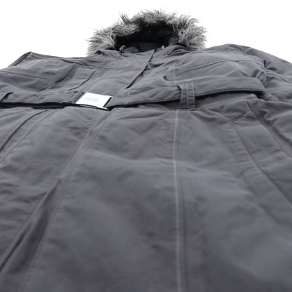 THE NORTH FACE マウンテン ダウンコート M グレー HYVENT 防水 ファー着脱式 ベルト付き グースダウン