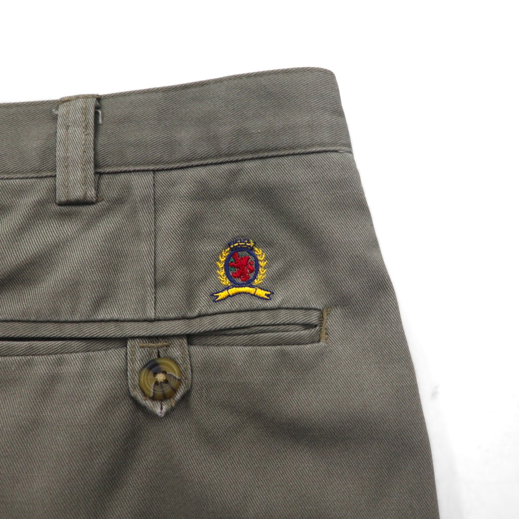 TOMMY HILFIGER 90年代 2タック ワイド チノパンツ L ベージュ コットン プリーツ センタープレス