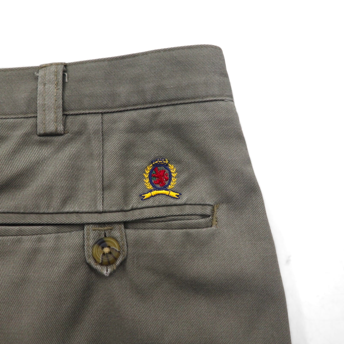 TOMMY HILFIGER 90年代 2タック ワイド チノパンツ L ベージュ コットン プリーツ センタープレス