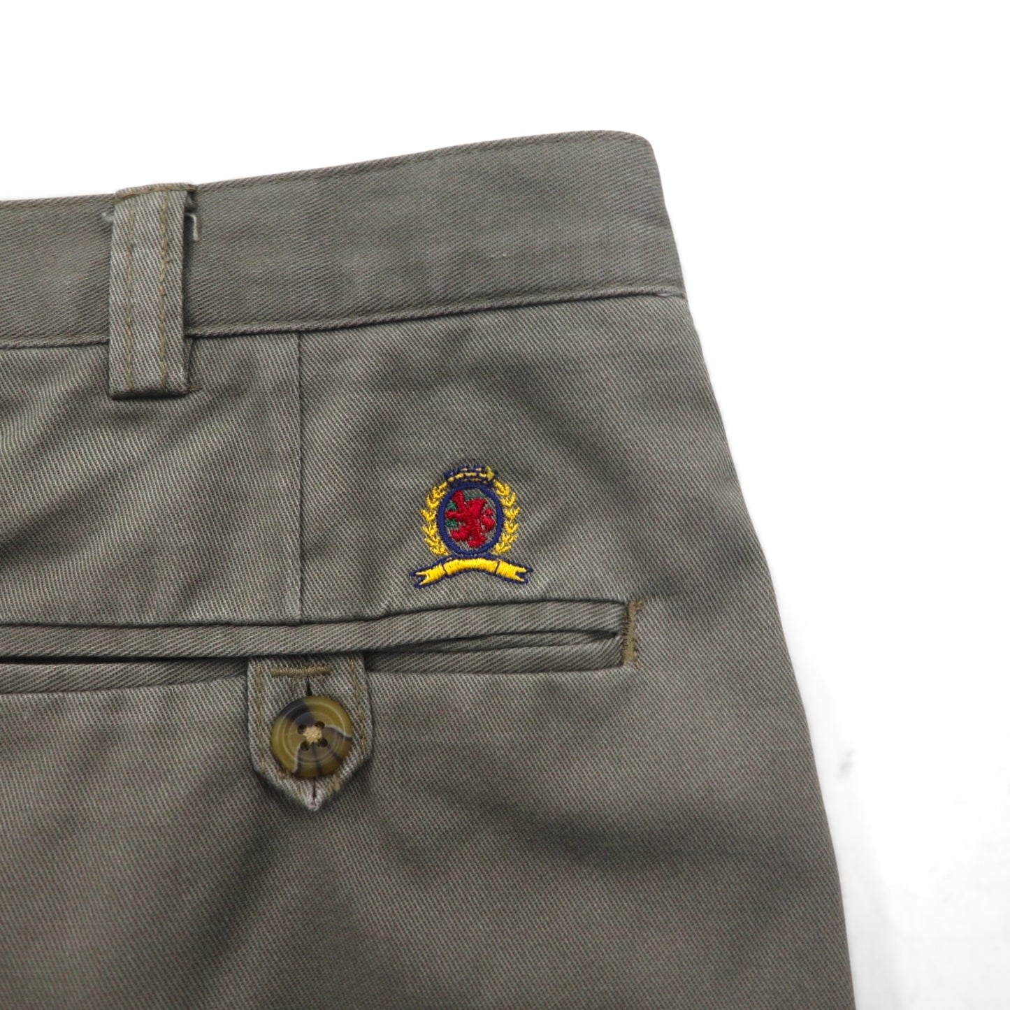 TOMMY HILFIGER 90年代 2タック ワイド チノパンツ L ベージュ コットン プリーツ センタープレス