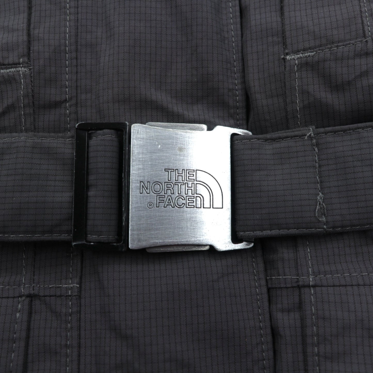 THE NORTH FACE マウンテン ダウンコート M グレー HYVENT 防水 ファー着脱式 ベルト付き グースダウン