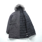 THE NORTH FACE マウンテン ダウンコート M グレー HYVENT 防水 ファー着脱式 ベルト付き グースダウン