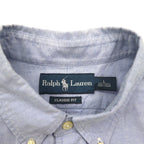 Ralph Lauren 90年代 半袖 オックスフォード ボタンダウンシャツ L ブルー スモールポニー刺繍