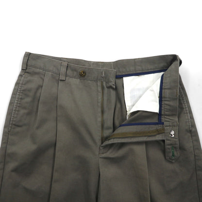 TOMMY HILFIGER 90年代 2タック ワイド チノパンツ L ベージュ コットン プリーツ センタープレス