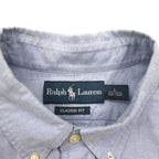 Ralph Lauren 90年代 半袖 オックスフォード ボタンダウンシャツ L ブルー スモールポニー刺繍