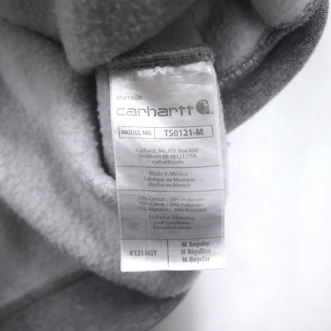 carhartt ルーズフィット プルオーバー パーカー M グレー コットン ミッドウェイト K121 メキシコ製