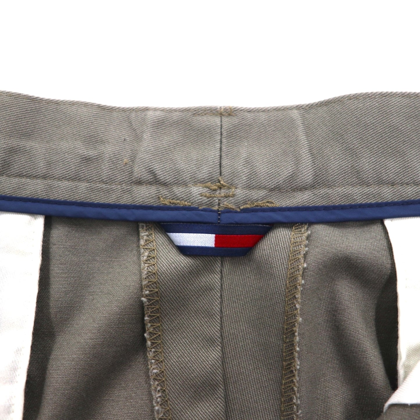 TOMMY HILFIGER 90年代 2タック ワイド チノパンツ L ベージュ コットン プリーツ センタープレス