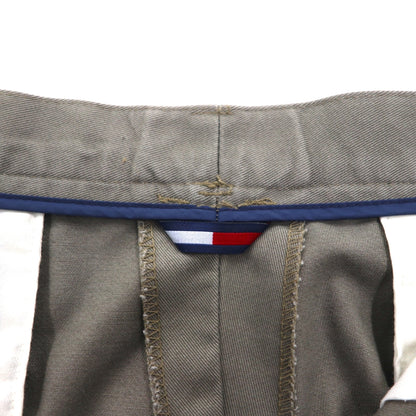 TOMMY HILFIGER 90年代 2タック ワイド チノパンツ L ベージュ コットン プリーツ センタープレス