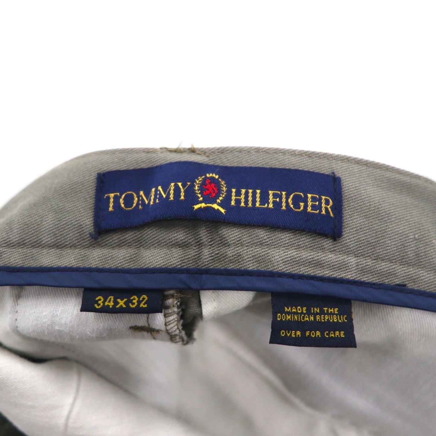TOMMY HILFIGER 90年代 2タック ワイド チノパンツ L ベージュ コットン プリーツ センタープレス