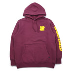 UNDEFEATED Logo Print Pullover Hoodie L Pink Cotton Sleeve Print