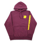 UNDEFEATED Logo Print Pullover Hoodie L Pink Cotton Sleeve Print