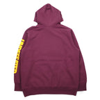 UNDEFEATED Logo Print Pullover Hoodie L Pink Cotton Sleeve Print