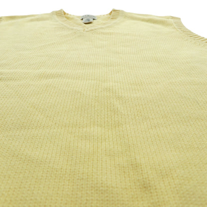 L.L.Bean 90年代 Vネック ニット ベスト L イエロー コットン FW80