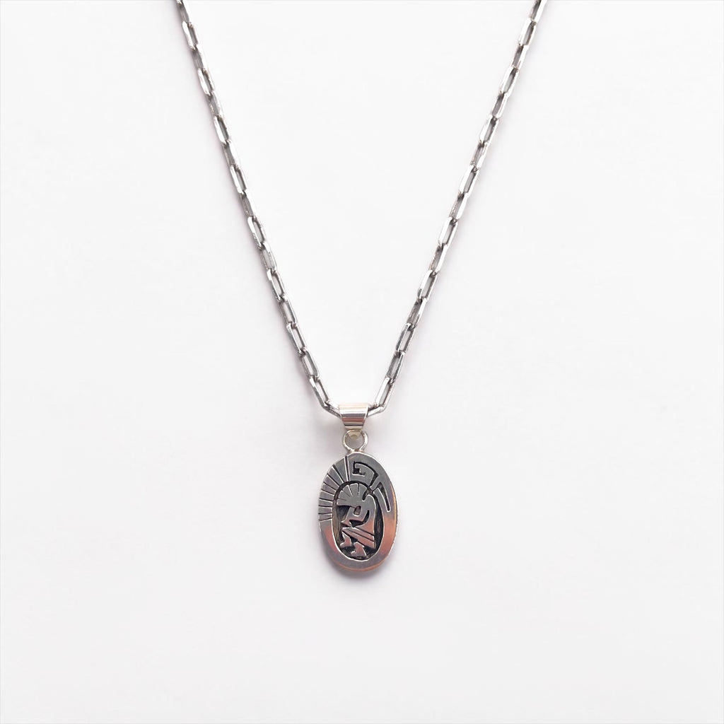 Sterling Silver Necklace ココペリ ホピ族 インディアンジュエリー シルバーネックレス チェーン CP刻印 オーバル STERLING