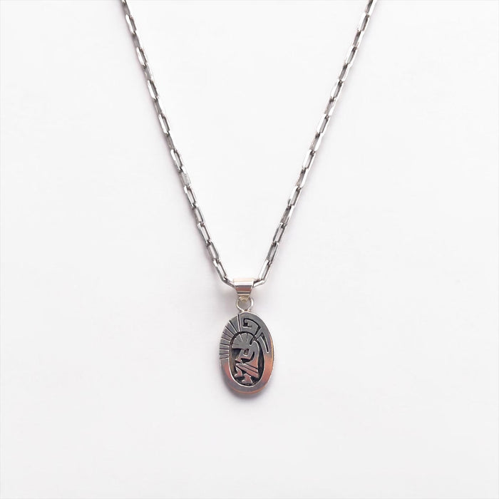 Sterling Silver Necklace ココペリ ホピ族 インディアンジュエリー シルバーネックレス チェーン CP刻印 オーバル STERLING
