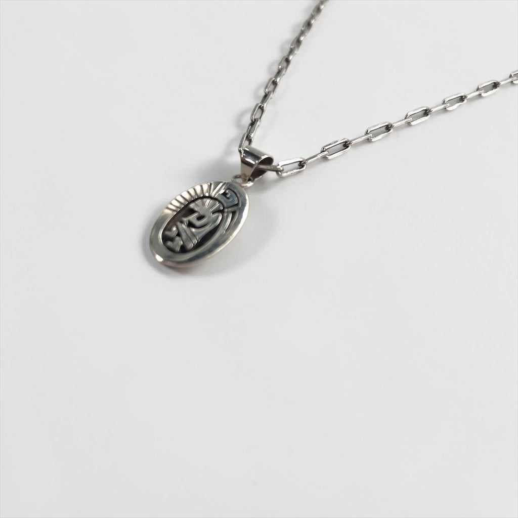 Sterling Silver Necklace ココペリ ホピ族 インディアンジュエリー シルバーネックレス チェーン CP刻印 オーバル STERLING