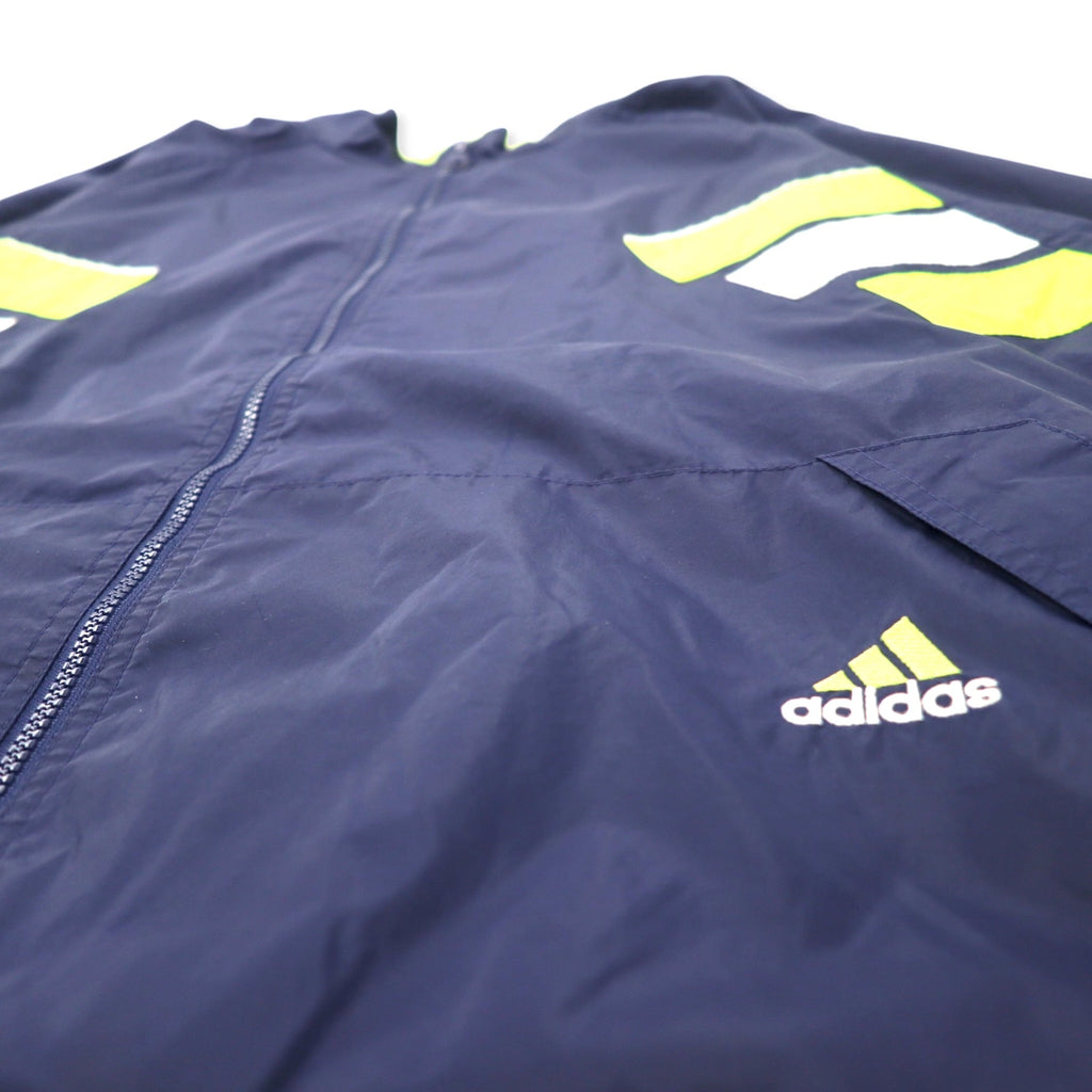 Adidas 90s Nylon Jacket L Navy 3 Stripes Flag Tag Big Size