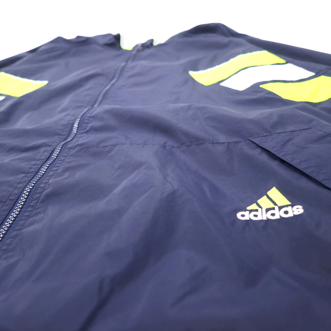 Adidas 90s Nylon Jacket L Navy 3 Stripes Flag Tag Big Size