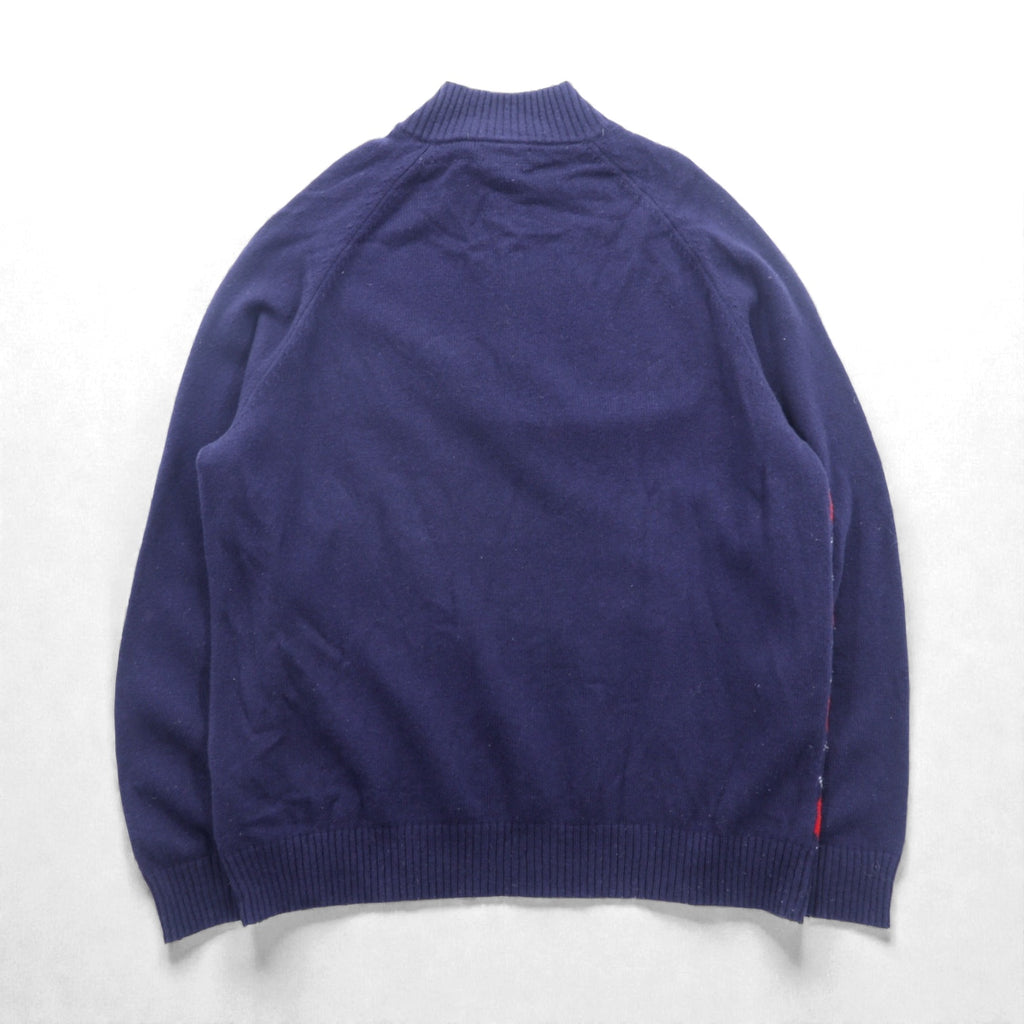 Brooks Brothers ハーフジップ ニット セーター XL ネイビー ウール アーガイル