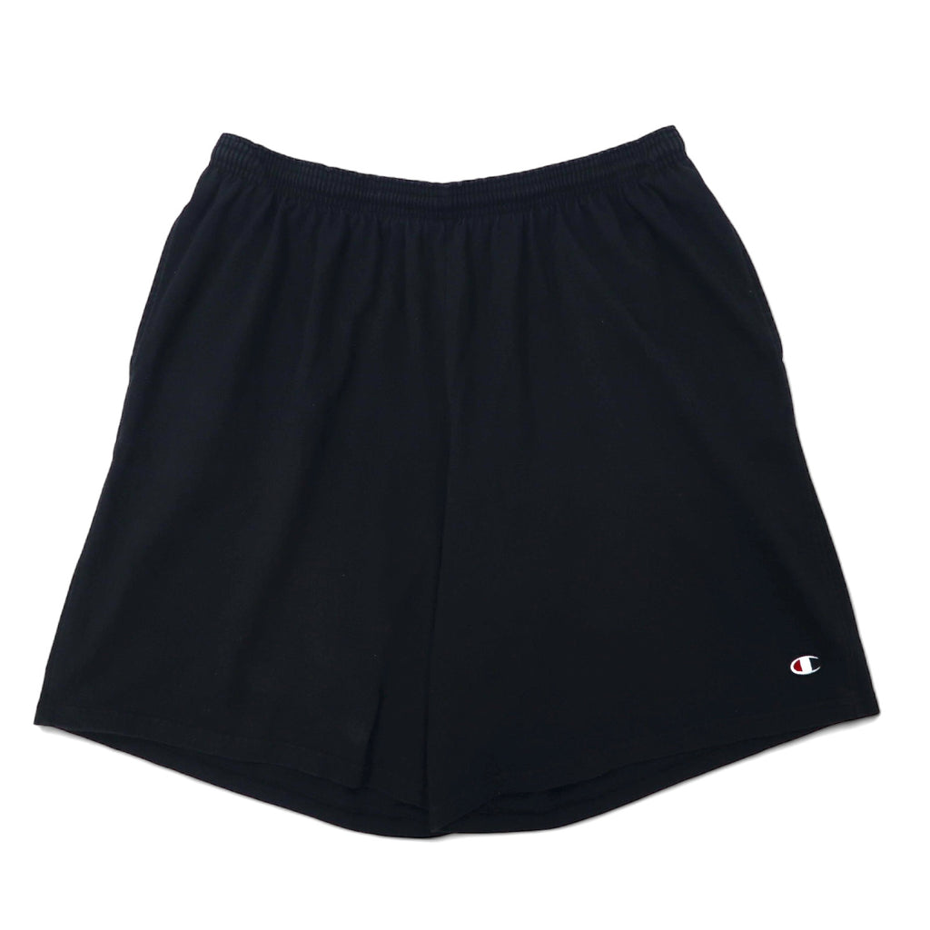 日本然リトテ-古着オンライン-Champion イージー ショートパンツ ハーフパンツ XL ブラック コットン エルサルバドル製-Champion Easy Short Pants Half Pants XL Black Cotton El Salvador Made