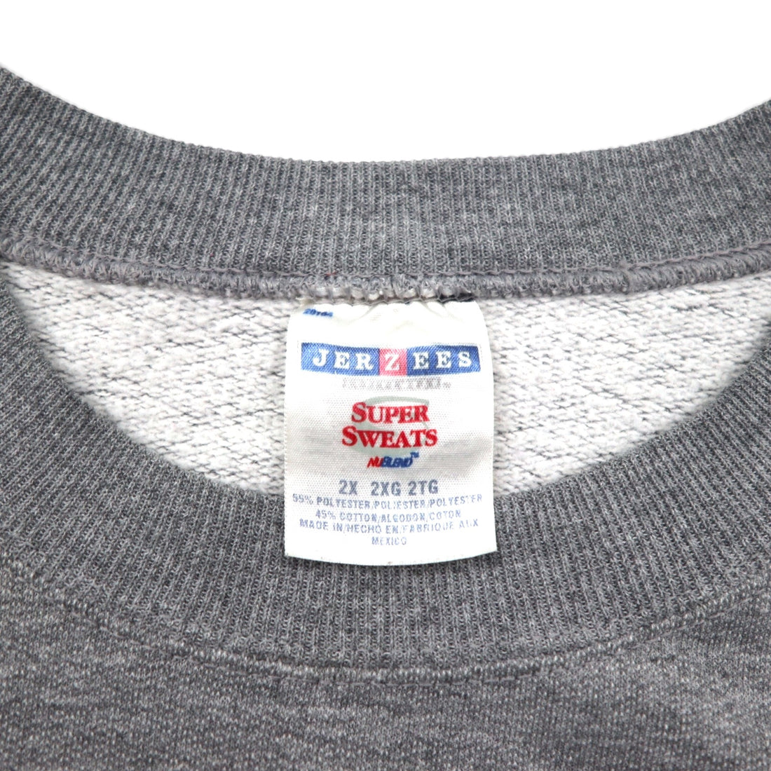 Vintage College Sweatshirt by JERZEES, College Print, Gray, Size 2XL, WOLVERINES