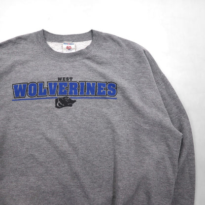 Vintage College Sweatshirt JERZEES カレッジプリント スウェット トレーナー 2XL グレー WOLVERINES