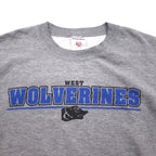 Vintage College Sweatshirt by JERZEES, College Print, Gray, Size 2XL, WOLVERINES