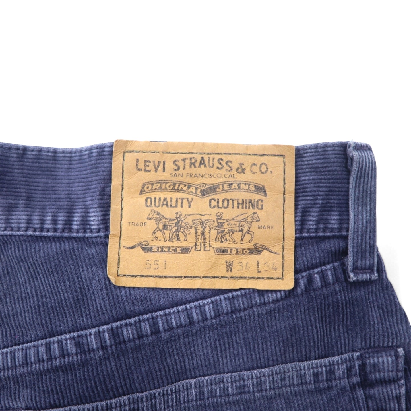 Levi's イタリア製 90年代 ユーロリーバイス 551 コーデュロイパンツ 34 ネイビー コットン ボタン裏I13 白タグ 551 6911