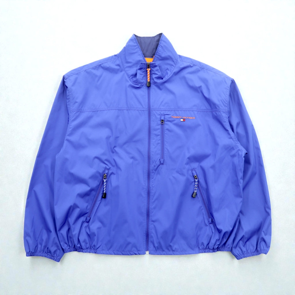 TOMMY HILFIGER 00年代 ナイロンジャケット スポーツジャケット 2XL ブルー 防水 スタンドカラー
