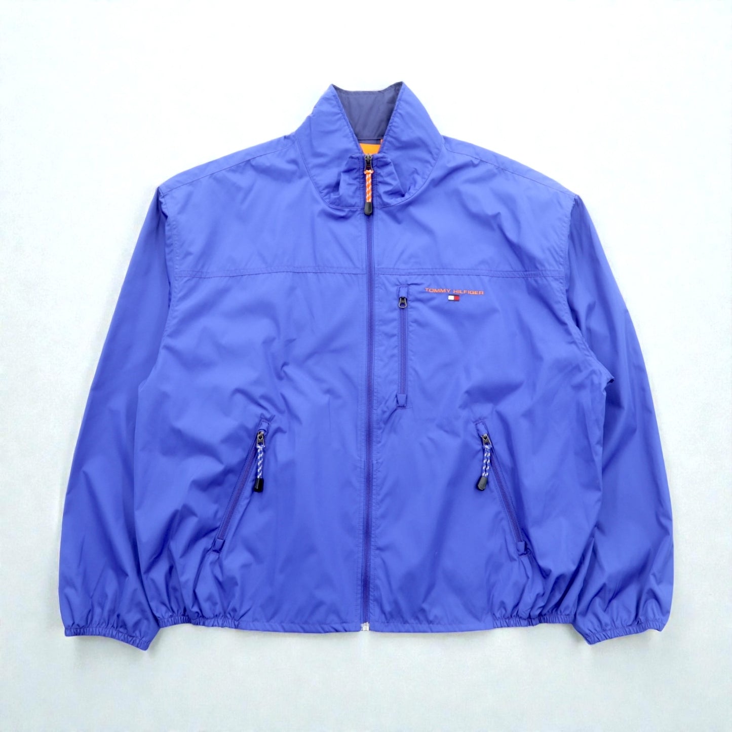 TOMMY HILFIGER 00年代 ナイロンジャケット スポーツジャケット 2XL ブルー 防水 スタンドカラー