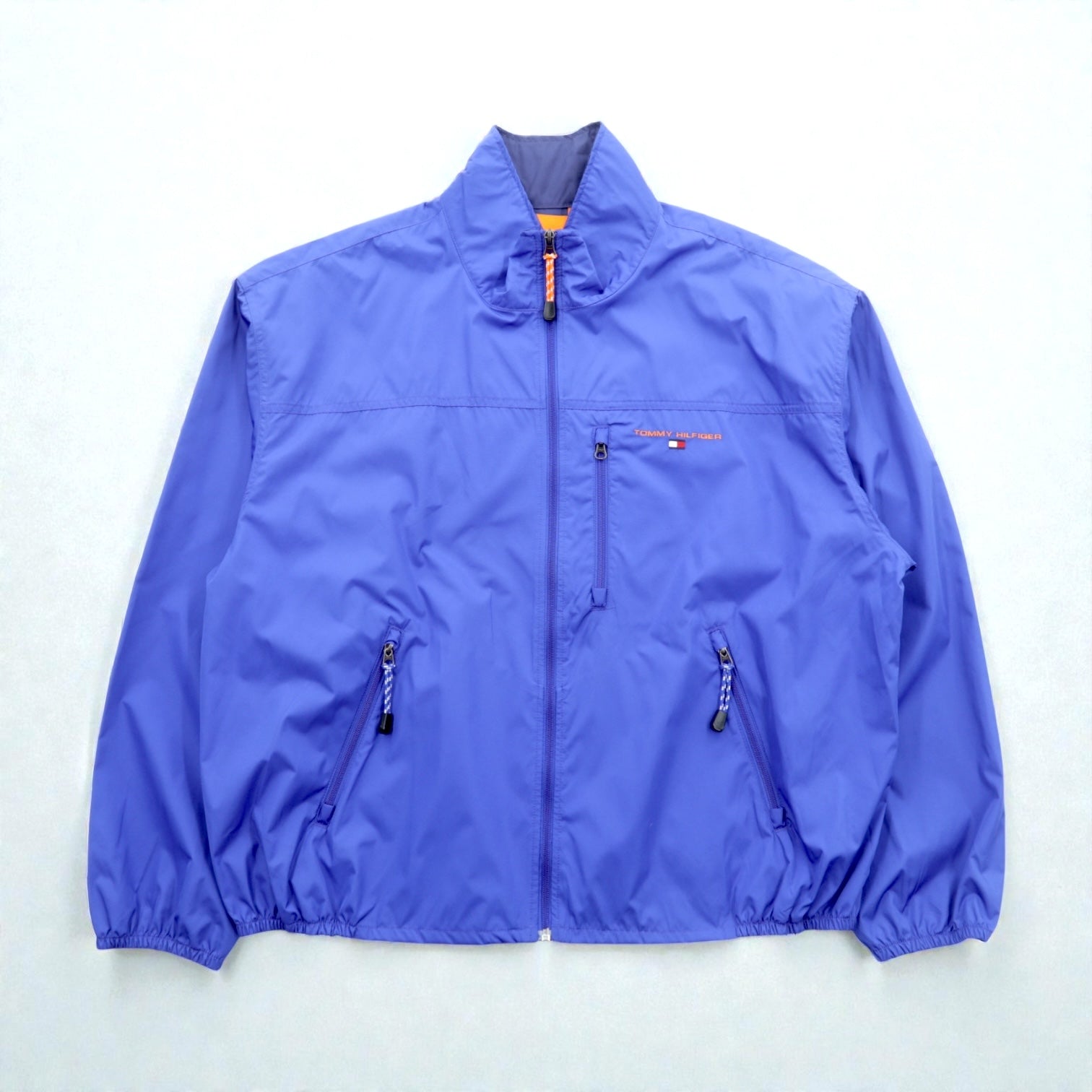 TOMMY HILFIGER 00年代 ナイロンジャケット スポーツジャケット 2XL ブルー 防水 スタンドカラー