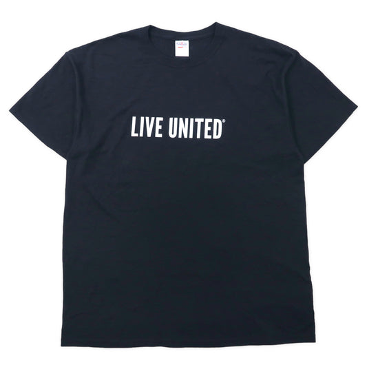JERZEES 両面プリント Tシャツ XL ブラック コットン US企業 CATERPILLAR LIVE UNITED ビッグサイズ