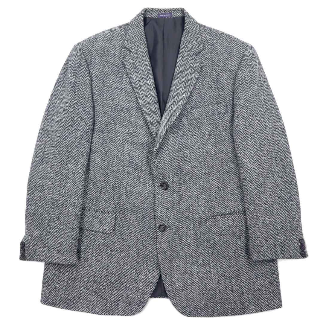 日本然リトテ-古着オンライン-Harris Tweed × STAFFORD ツイード テーラードジャケット L グレー ウール CLASSIC FIT メキシコ製-Harris Tweed × STAFFORD Tweed Tailored Jacket L Gray Wool CLASSIC FIT Mexico Made