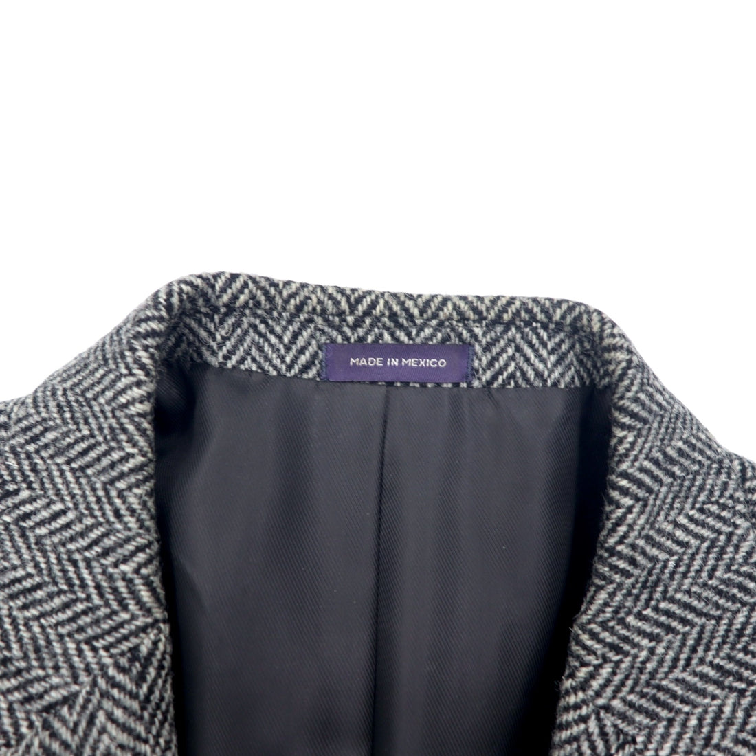 Harris Tweed x Stafford Tweed Tailored Jacket L Grey Wool CLASSIC FIT Made in Mexico